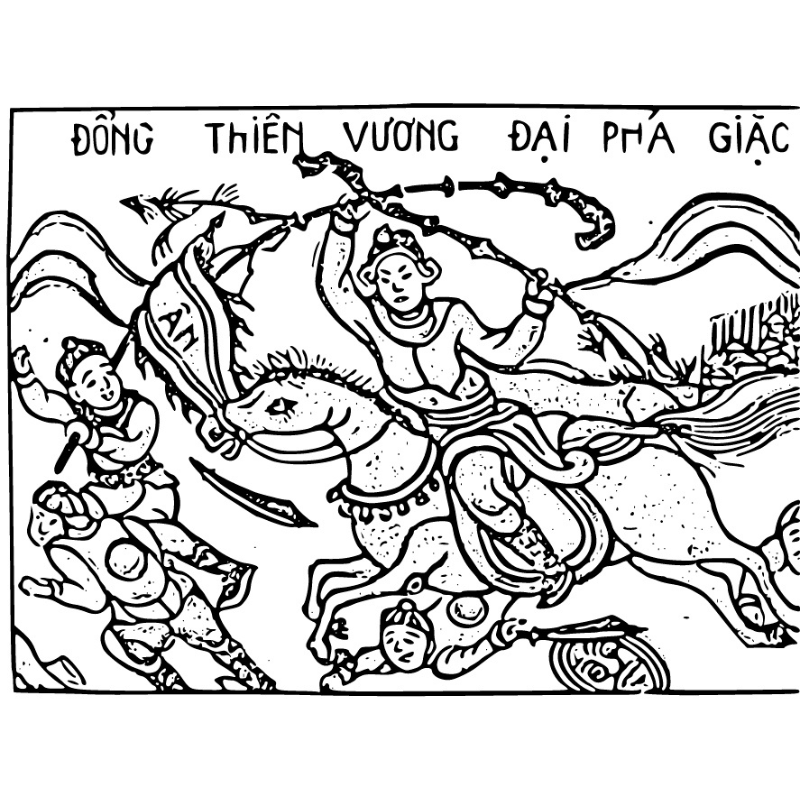 Mẫu Tranh Tô Màu Thánh Gióng Đẹp Mắt