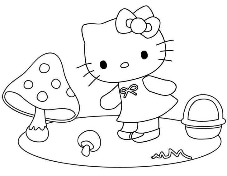 Tô Màu Con Mèo Hello Kitty - Nhân Vật Hoạt Hình Nổi Tiếng