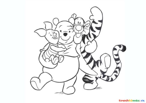Tranh tô màu gấu pooh vô cùng đáng yêu - Jadiny