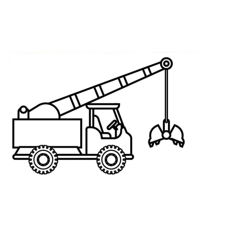 Bé Vui Vẻ Tô Màu Xe Cần Cẩu