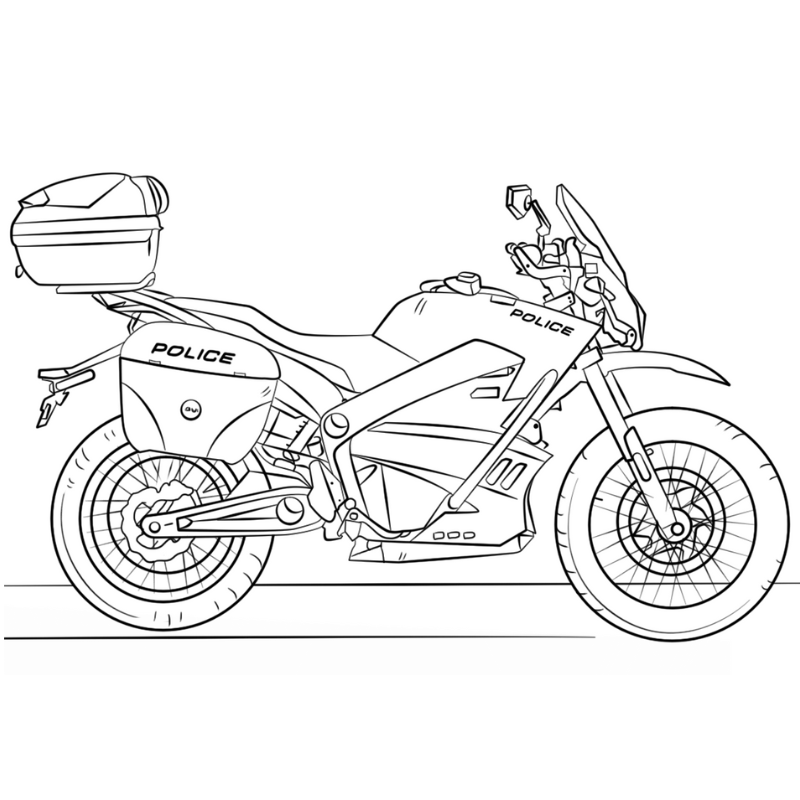 Bức Tranh Tô Màu Xe Cảnh Sát Đầy Thách Thức