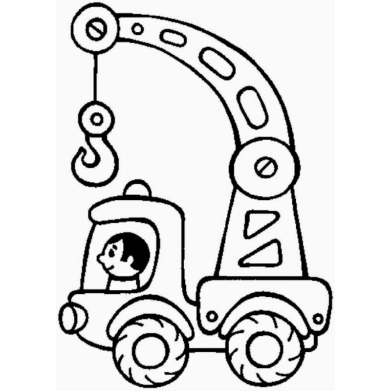 Gia Đình Cùng Nhau Tô Màu Xe Cần Cẩu