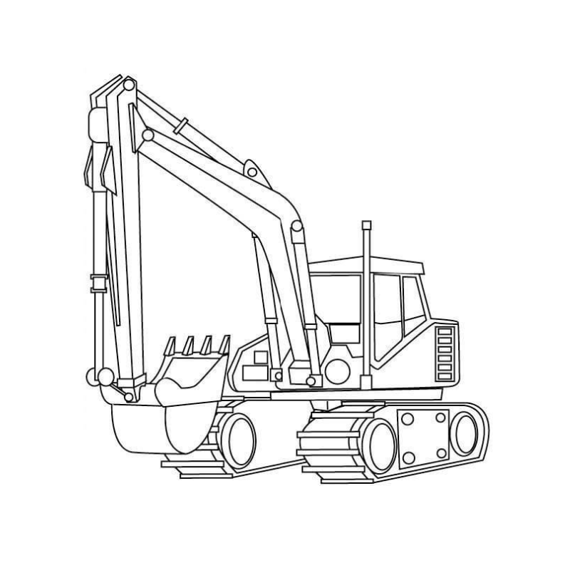 Máy Xúc Biến Hóa Màu Sắc Trong Tranh Tô