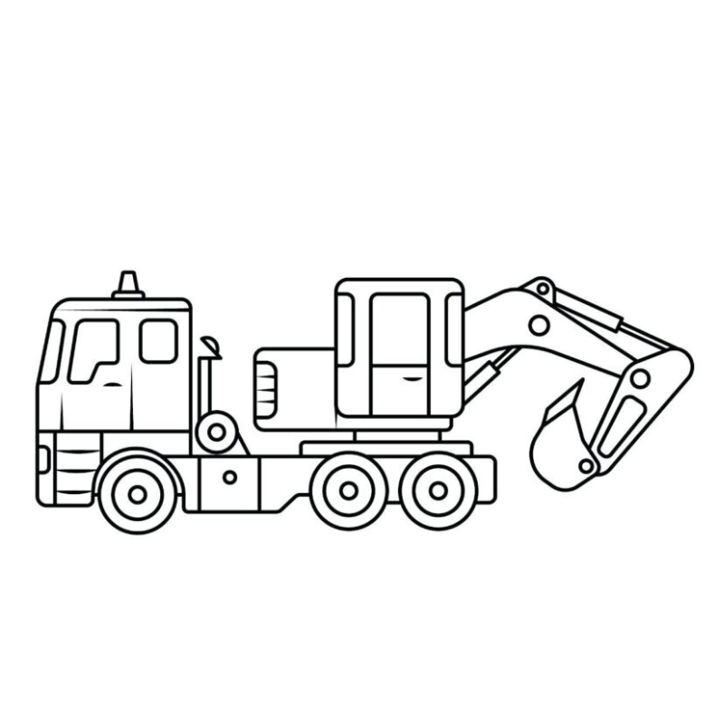 Máy Xúc Trong Bộ Sưu Tập Tô Màu Của Bé