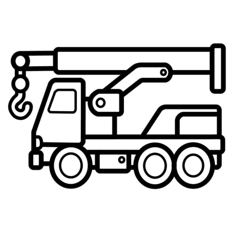 Niềm Vui Nhỏ Xe Cần Cẩu Và Cây Cọ