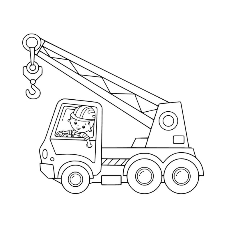 Thế Giới Xe Cơ Giới Tô Màu Xe Cần Cẩu