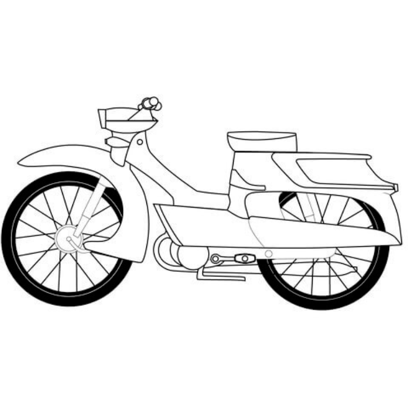 Tranh tô màu phương tiện giao thông Xe đạp và hoa