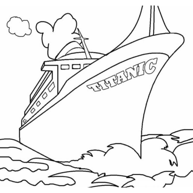 Trên Đại Dương Lạnh Giá Hình Ảnh Titanic Để Tô Màu